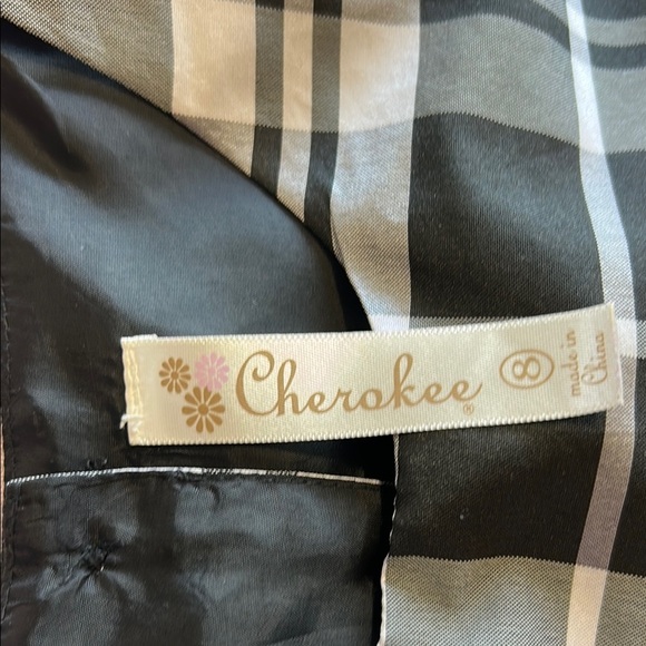 Cherokee Black and White Plaid Dress with Red Sash - Picture 7 of 12